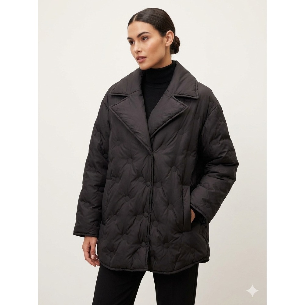 Avec Les Filles Black Quilted Puffer‎ Oversized Grunge Goth Whimsygoth XL 69802